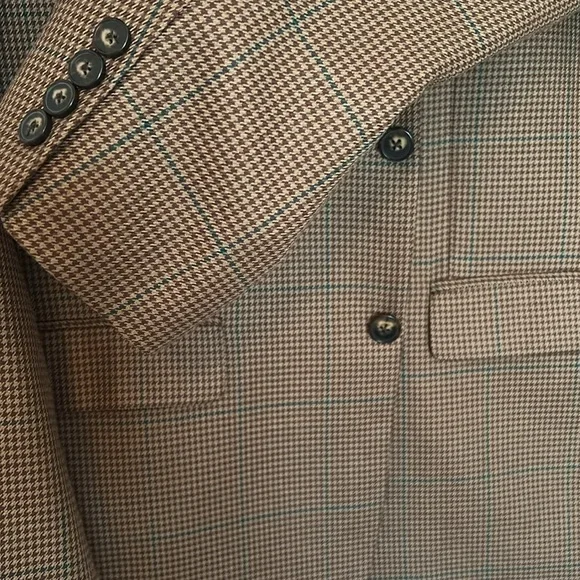 Greg Norman FOR Tasso Elba Men's Brown Plaid Blazer 42R. In fantastic condition! - Picture 5 of 10